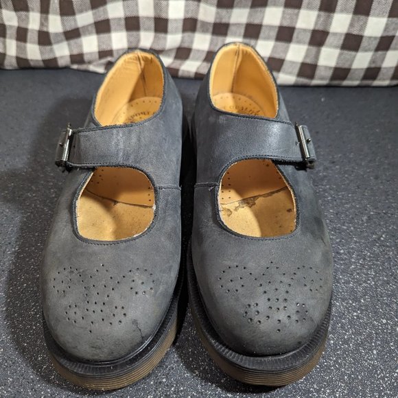 Dr. Martens Shoes - Dr. Martens Grey Mary Jane Leather Oxfords MIE